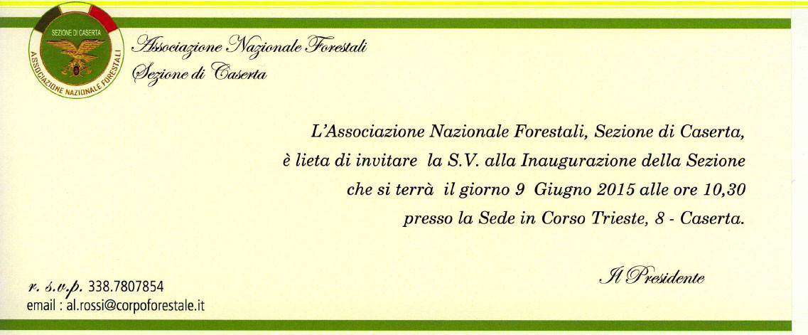 invito inaugurazione sezione caserta